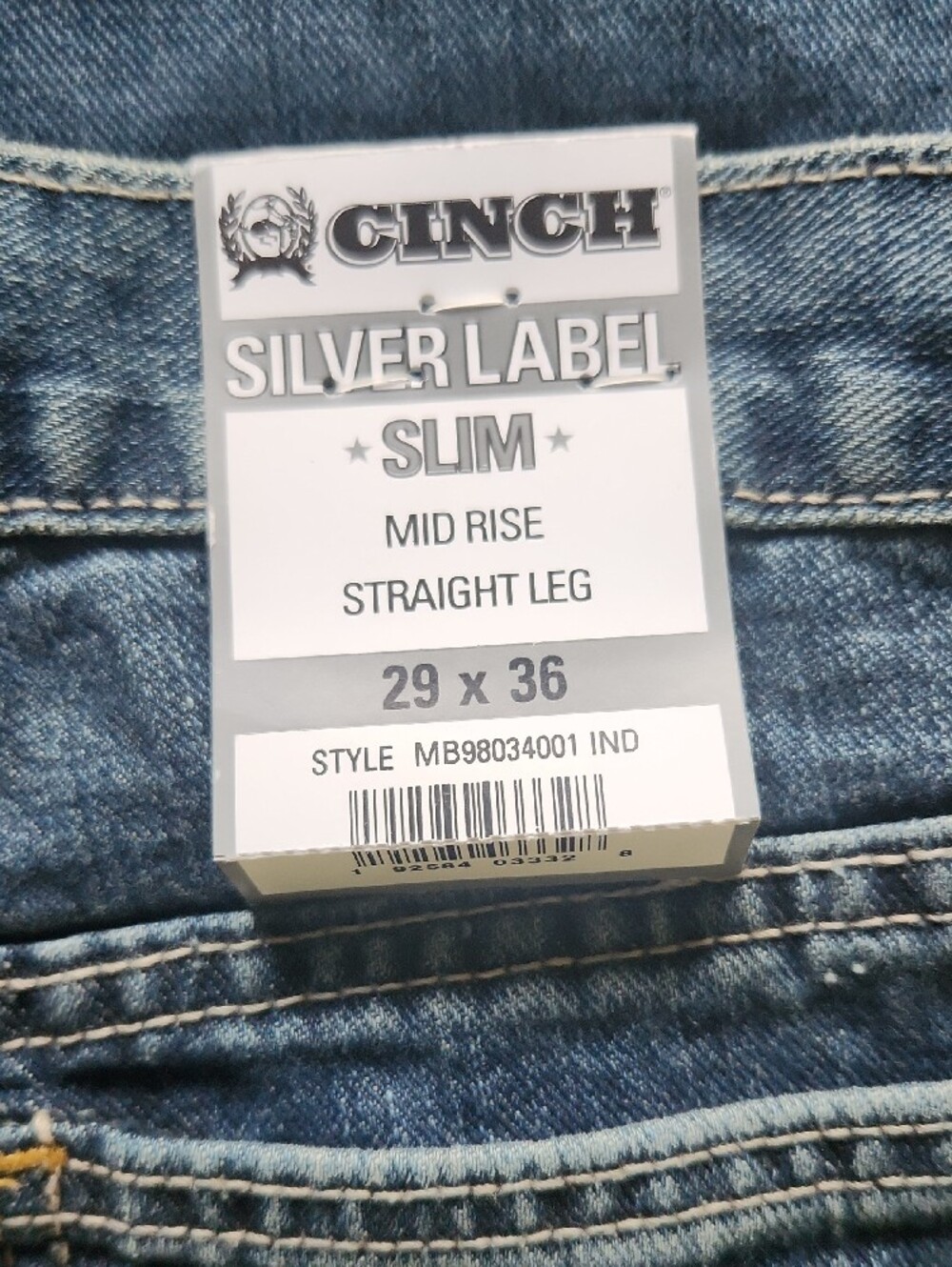 NWT Cinch Mid-Blue Men's Straight-Leg Jeans 29 X 36 - Picture 2 of 8